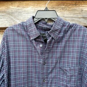 Men's Shirt Croft & Barrow XL Blue Red White Button Up Office Casual